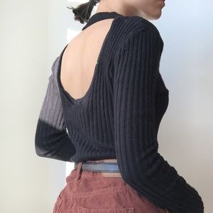 Black mock neck sweater